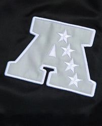 Las Vegas Raiders Gray and White Rib Bomber Black Jacket