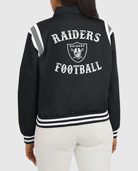 Las Vegas Raiders Lightweight Black Varsity Satin Jacket