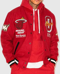 OVO Miami Heat Varsity Wool Burgundy Jacket