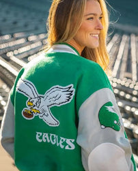Kylie Kelce 90s Eagles Letterman Jacket