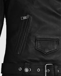 Vox Lux Natalie Portman Black Biker Leather Jacket