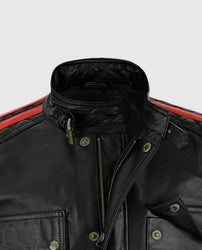 Fast & Furious 8 Vin Diesel Red Stripes Leather Jacket