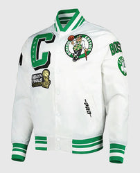 Boston Celtics Mash Up White Satin Jacket