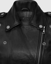 Lucy Hale Black Biker Leather Jacket