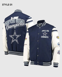 Dallas Cowboys Super Bowl 5x Champions Varsity Jacket