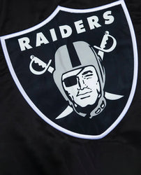 Las Vegas Raiders Gray and White Rib Bomber Black Jacket