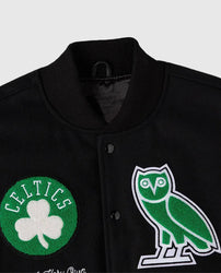 Boston Celtics OVO Black Varsity Jacket