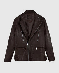 Shotgun Brown Moto Leather Jacket