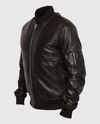 Men's Black Varsity Bomber Jacket