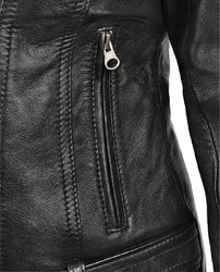 Sarah Connor Terminator Genisys Black Leather Jacket