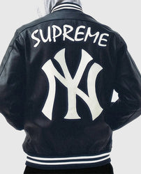 Supreme NY Yankees Varsity Leather Jacket