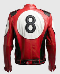 Men's 8 Ball Pool Bomber Billiard Cue Leather Jacket
