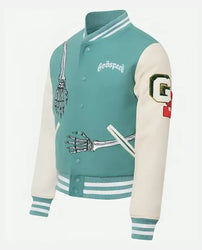 Men's Rod Godspeed Skull Mint Varsity Jacket