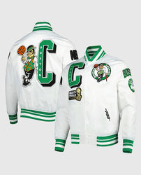Boston Celtics Mash Up White Satin Jacket