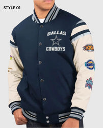 Dallas Cowboys Super Bowl 5x Champions Varsity Jacket