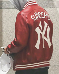 Supreme NY Yankees Varsity Leather Jacket