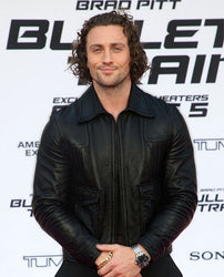 Aaron Taylor Johnson Black Leather Jacket