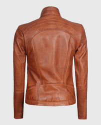 Women's Acerra Real Cognac Brown Leather Jacket