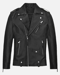 Ansel Elgort Black Leather Jacket