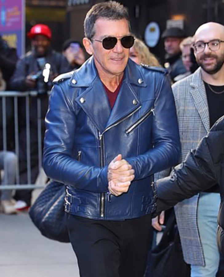 Antonio Banderas Leather Biker Jacket