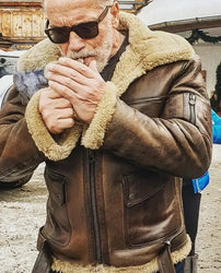 Arnold Schwarzenegger Aviator B-6 Shearling Sheepskin Jacket
