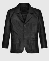 Ben Stiller Black Leather Blazer