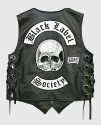 Men's Black Label Society Doom Leather Biker Vest