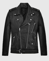 Bruno Mars Black Leather Biker Jacket