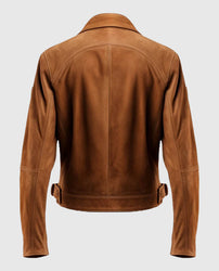 Men's Camel Brown Suede Leather Jacket