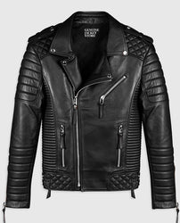 Charles Burnt Biker Leather Jacket