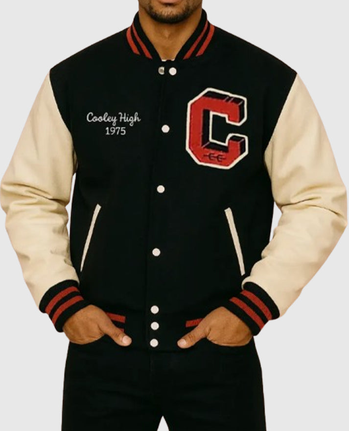 Cooley High Black And Off White Letterman Jacket