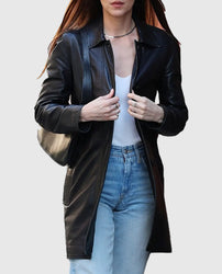 Materialists Dakota Johnson Black Leather Coat