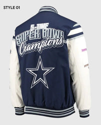 Dallas Cowboys Super Bowl 5x Champions Varsity Jacket