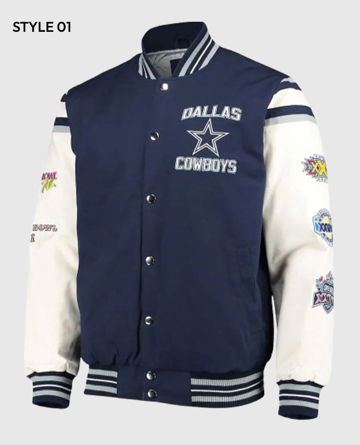Dallas Cowboys Super Bowl 5x Champions Varsity Jacket