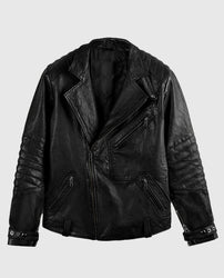 David Beckham Black Biker Leather Jacket
