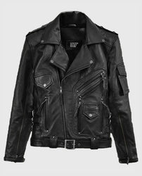 Deadwood Black Moto Leather Jacket
