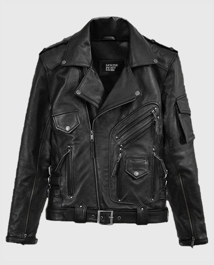 Deadwood Black Moto Leather Jacket