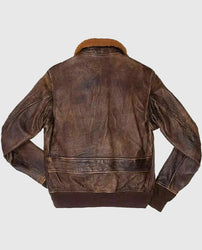 Men's Distressed Brown Flight Bomber Jacket