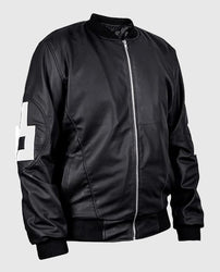 Dizller 8 Ball Letterman Black Bomber Leather jacket