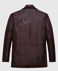Johnny Depp Donnie Brasco Maroon Leather Blazer Jacket