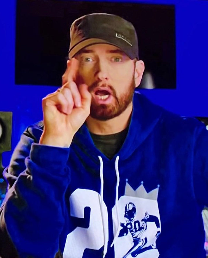 Eminem Barry Sanders Blue Hoodie