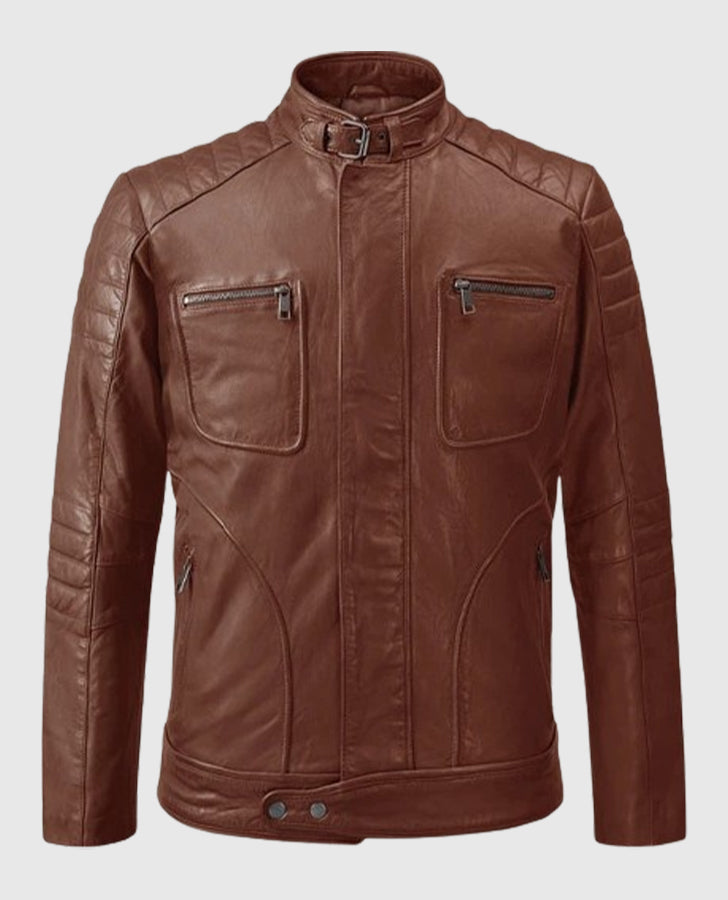 Firefly Moto Tan Biker Leather Jacket