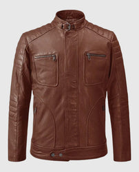 Firefly Moto Tan Biker Leather Jacket