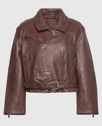 Gigi Hadid Brown Leather Jacket