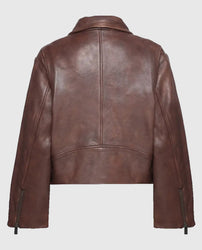 Gigi Hadid Brown Leather Jacket