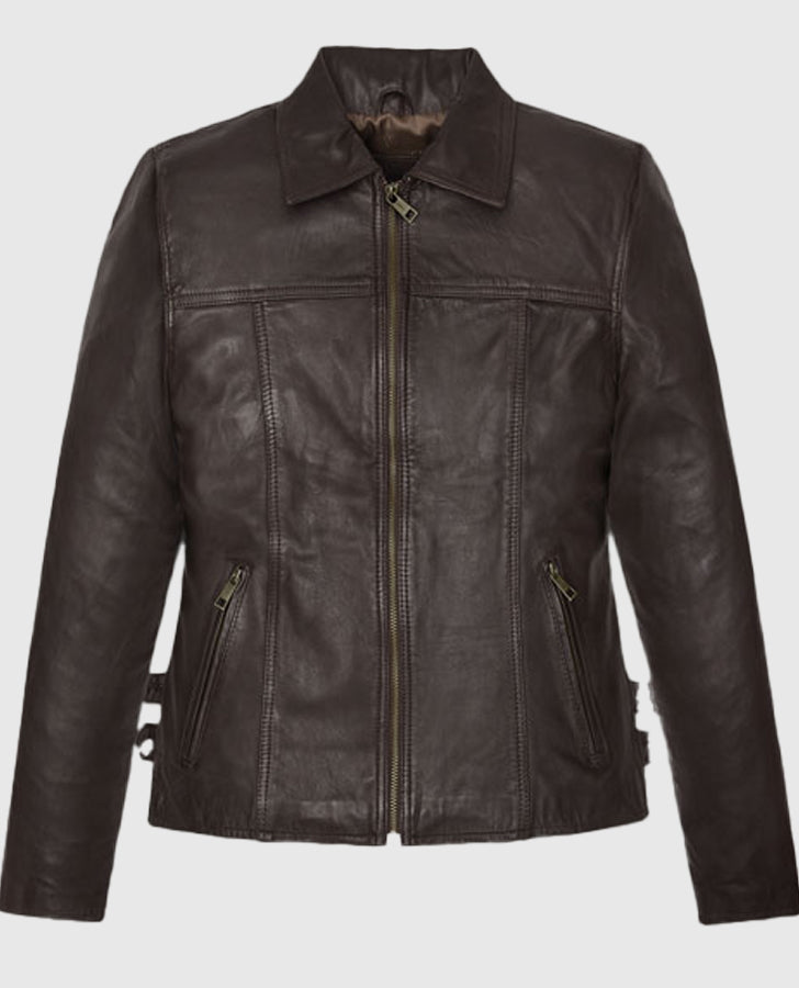 Hailey Baldwin Bieber's Brown Leather Jackets