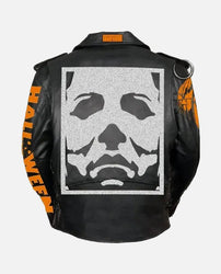 Men's Halloween Black Leather Jacket
