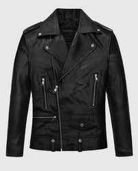 Jimin Black Biker Leather Jacket