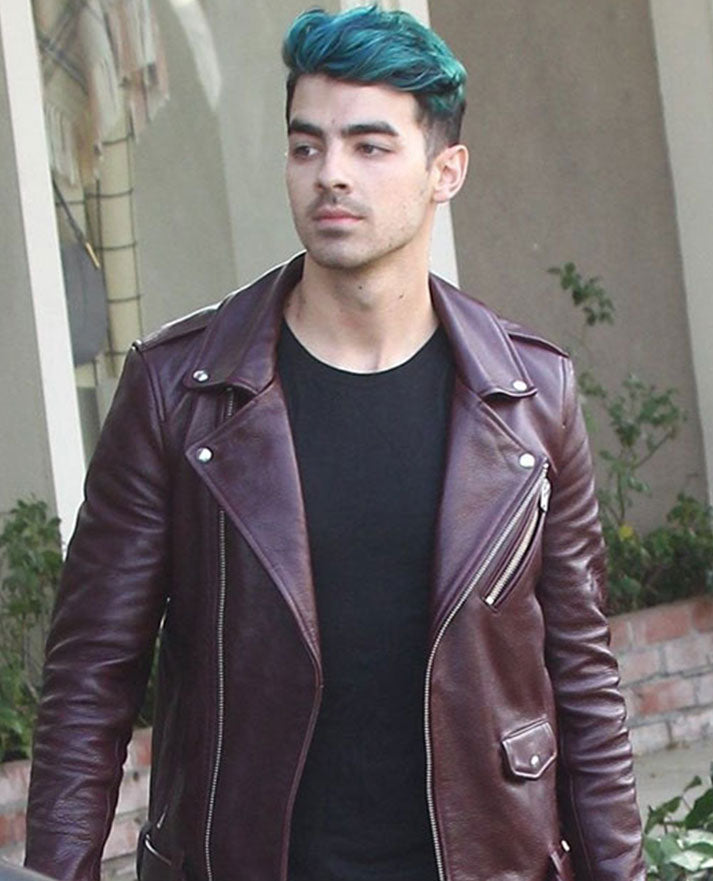 Joe Jonas Biker Leather Jacket