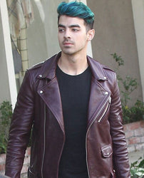 Joe Jonas Biker Leather Jacket